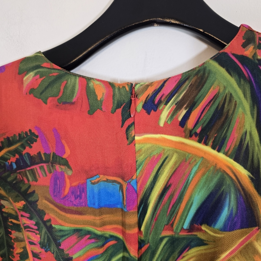 NWT Farm Rio Urban Jungle Multi Color Midi Dress Small - Picture 10 of 14